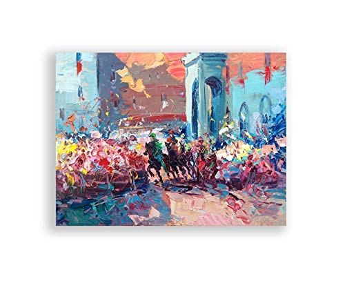 Palio Sienna Horse Art Print - Tuscan Landscape Wall Decor from Italy - Premium Office & Home Wall Art - Perfect Gift for Equestrian & Italian Art Lovers - Ideal for Living Room, Bedroom or Office Decor