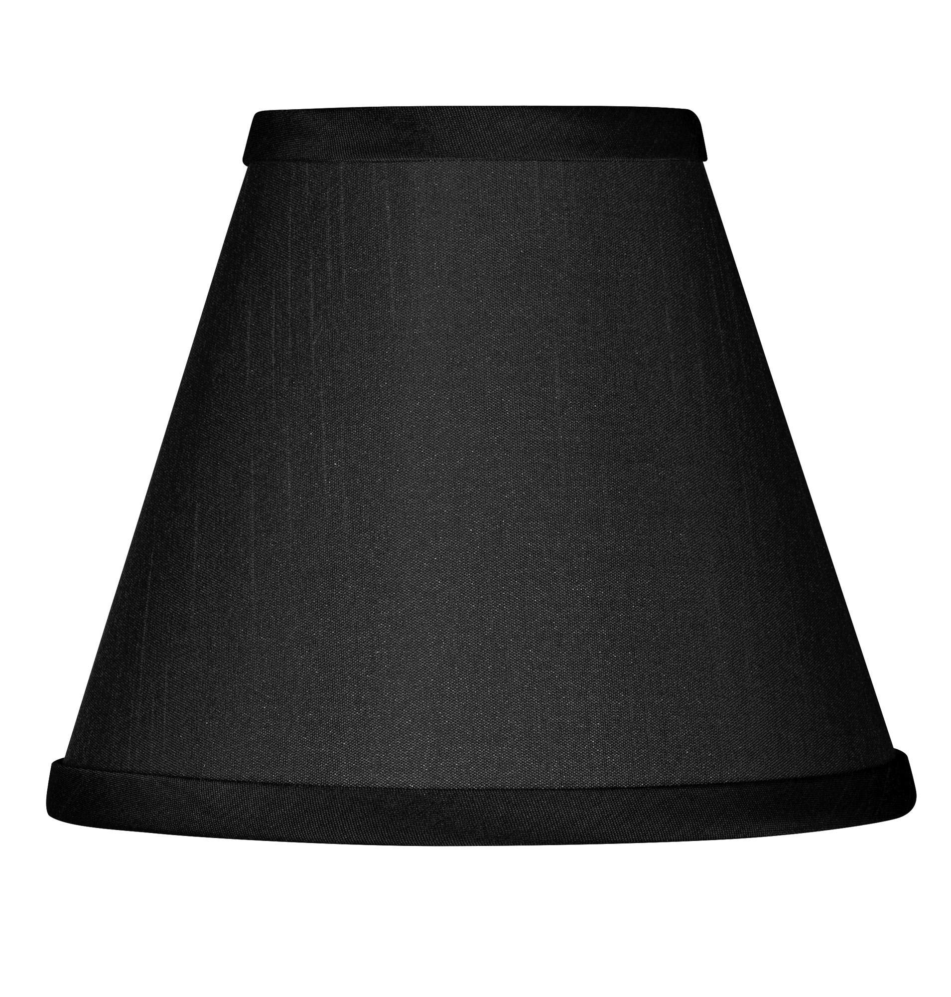 Set of 4 Black Faux Silk Empire Lamp Shades - 3