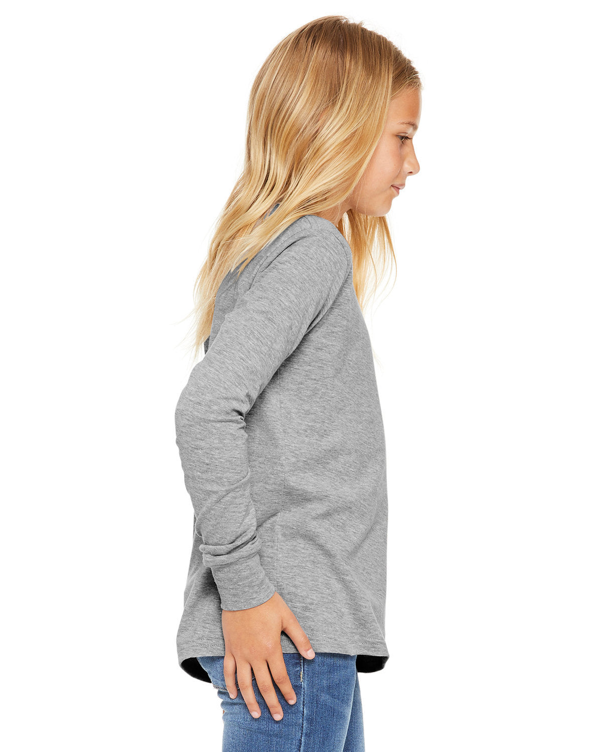 Bella + Canvas 3501YCV Youth Heather CVC Long Sleeve T-Shirt - Soft Comfortable Cotton Blend Tee for Kids - Perfect for School, Play & Everyday Wear