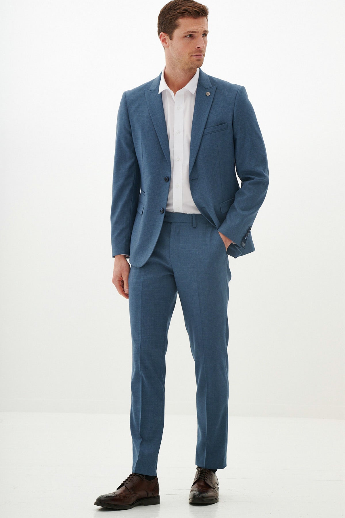 FINLEY Teal Blue Two Piece Suit for Women - Elegant Formal Business Outfit for Office, Interviews & Special Occasions