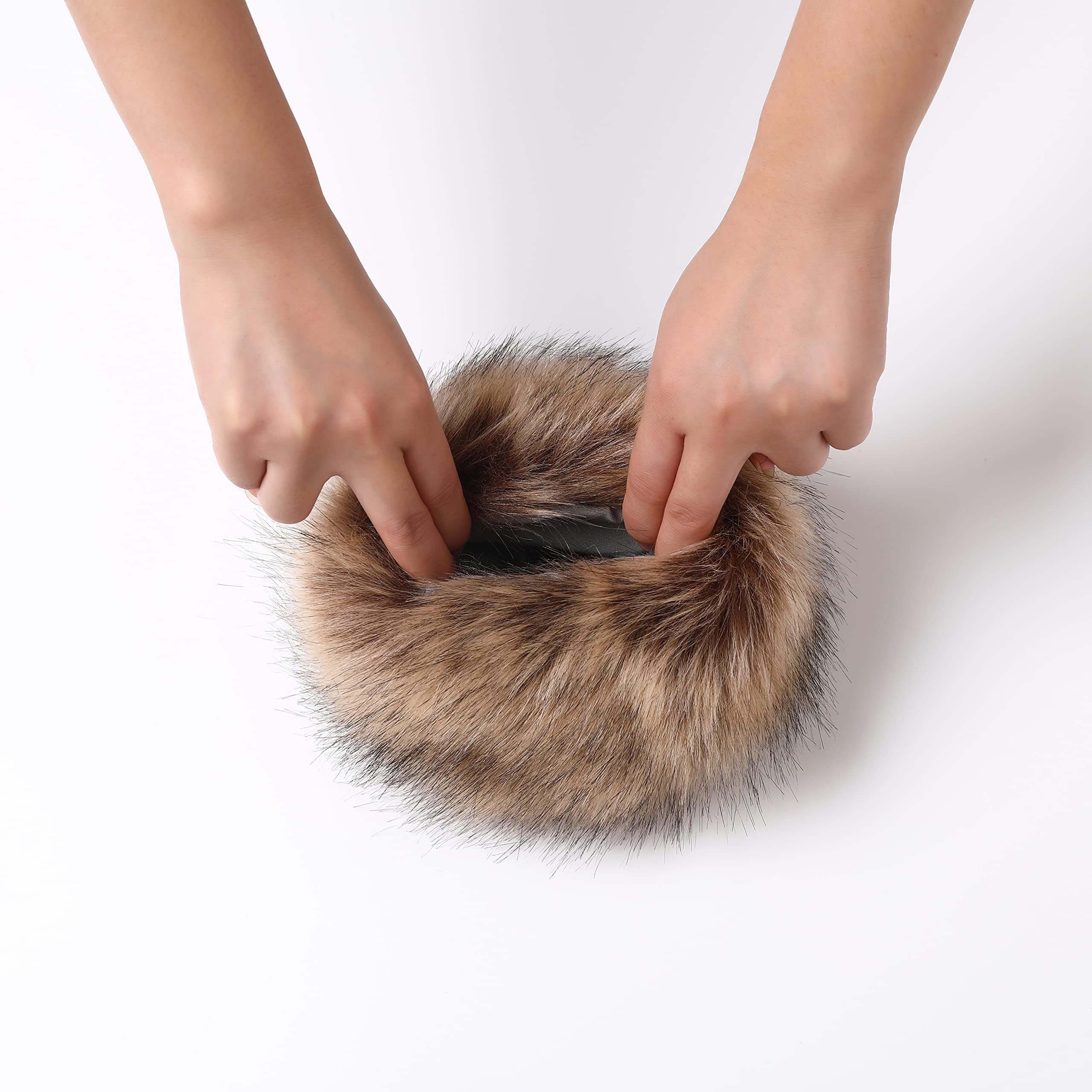 Dikoaina Faux Fur Wrist Cuffs - Winter Furry Bands Fox Fur Wrist Warmer, Arm Warmer, Leg Warmer (1 Pair) - Cozy Accessories for Cold Weather, Fashion Statement, Perfect for Winter Outfits and Outdoor Activities