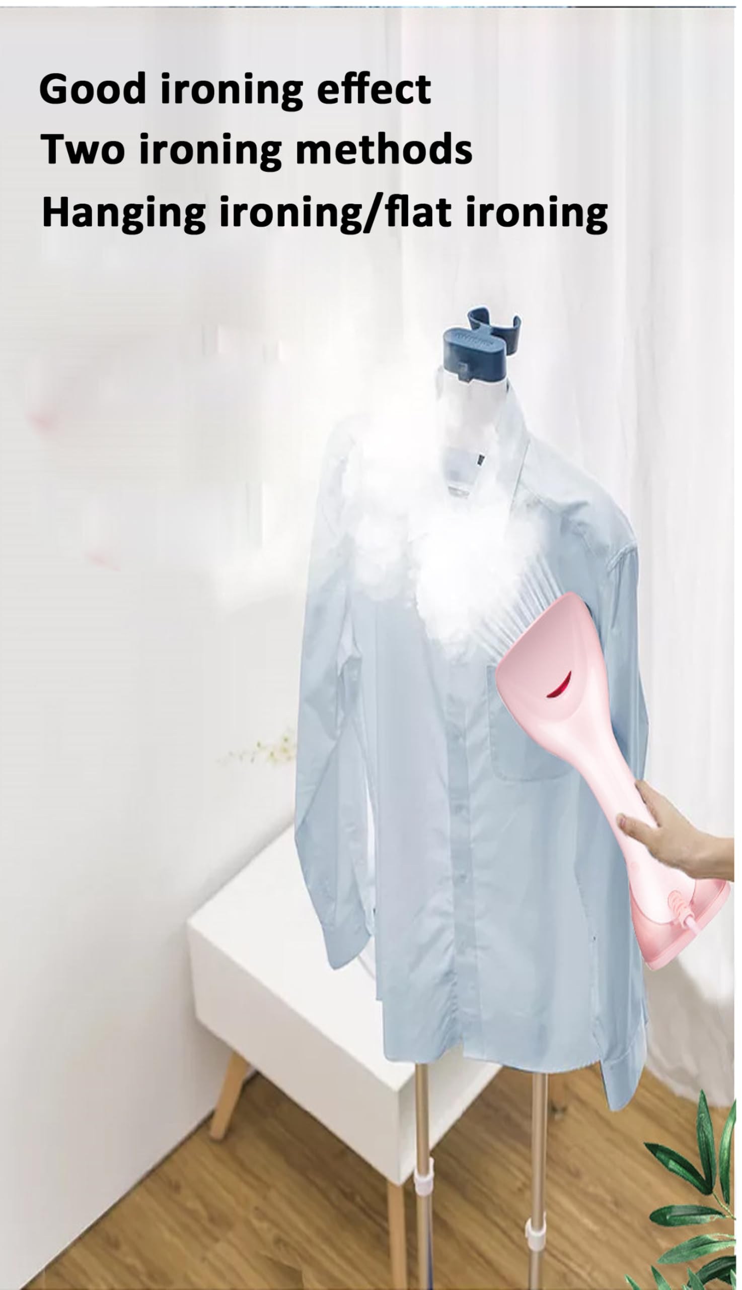 TIHONORI Full-Size 250ml Portable Clothes Steamer - 1500W Fast Heating Garment Steamer with Large Water Tank for Home, Office & Travel - Perfect for Wrinkles Removal on Dresses, Suits & Curtains - EU Standard