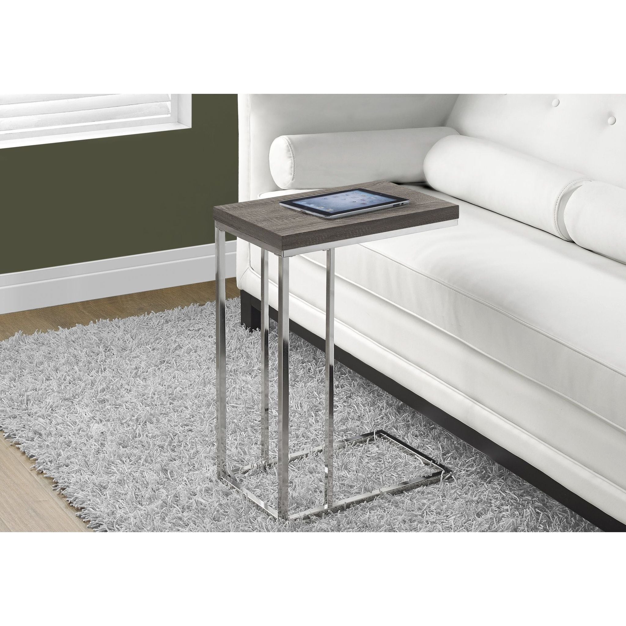 Stylish Aly Accent Table in Dark Taupe - Perfect for Living Room, Bedroom or Entryway Decor
