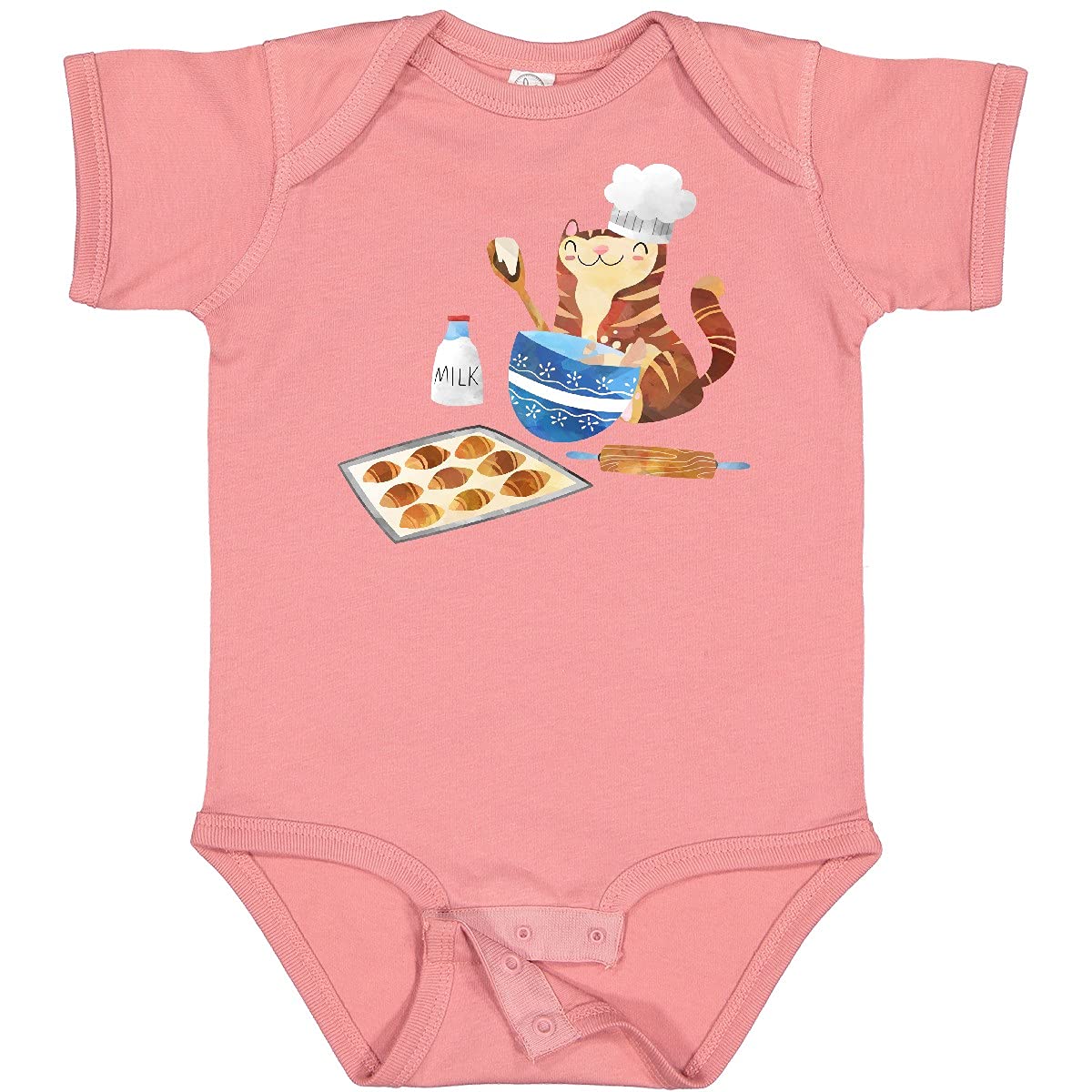 Baker Kitty Baby Bodysuit with Hat & Cookies - Cute Baking Outfit