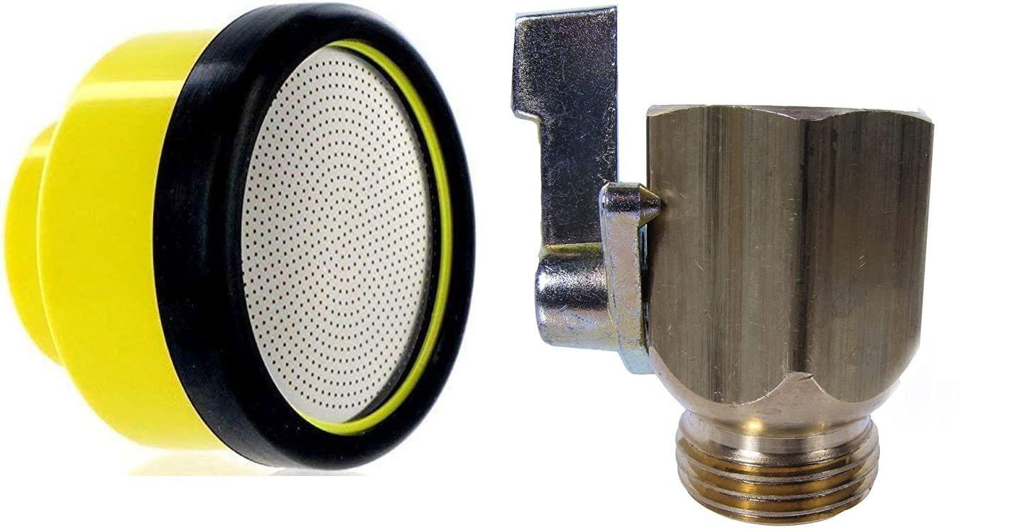 Dramm Lemonhead Water Breaker Nozzle with Brass Shutoff Valve Bundle - Perfect for Garden Watering and Plant Care