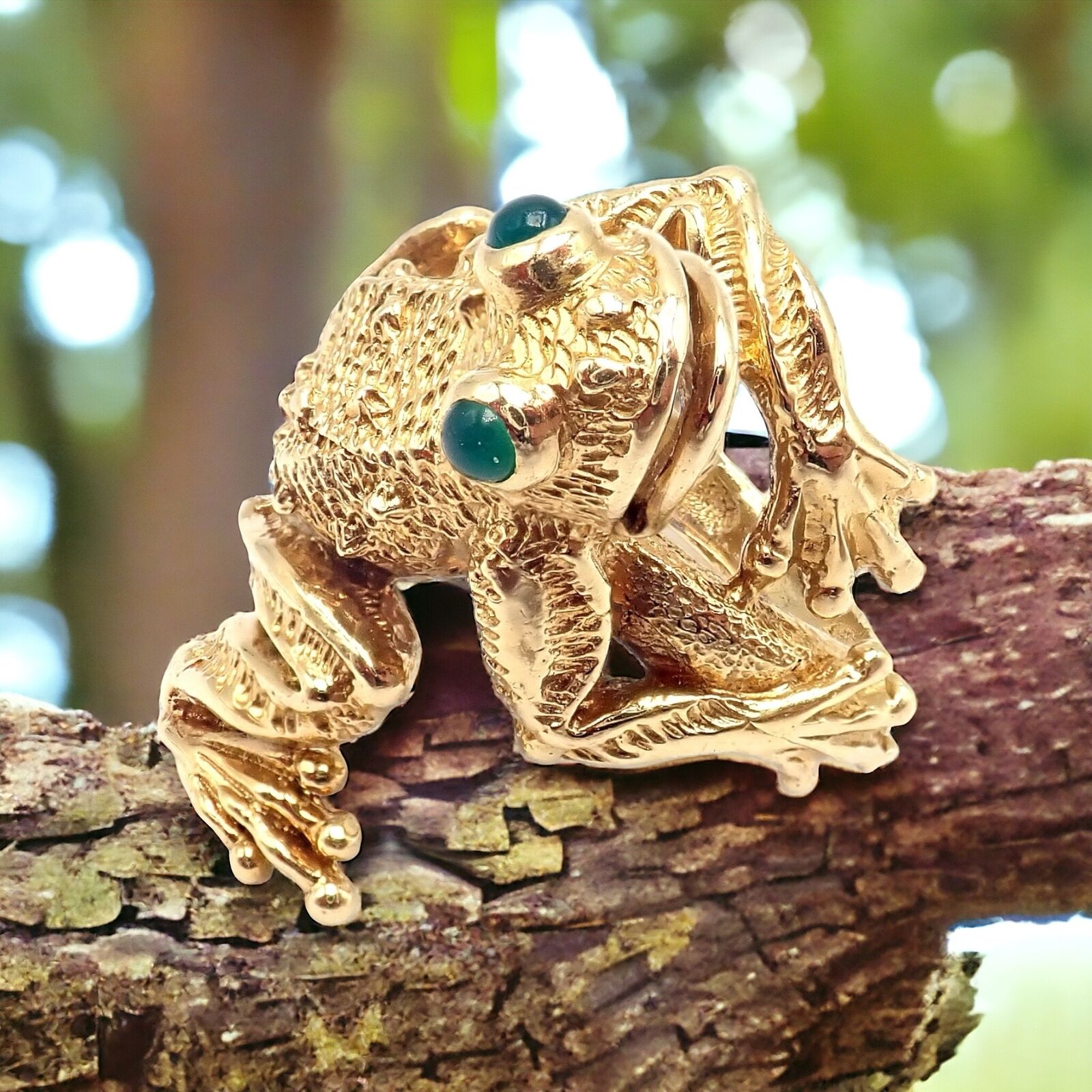 Authentic 18k Yellow Gold Frog Emerald Ring by Kurt Wayne - Elegant Jewelry Gift for Women, Perfect for Birthdays, Anniversaries & Special Occasions