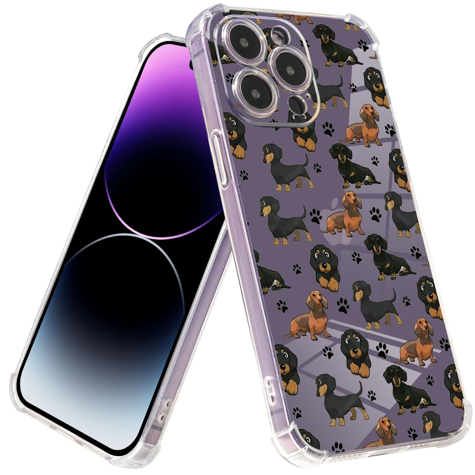 **Dachshund Paws Design Clear Soft TPU Protective Case for iPhone 11 Pro Max (6.5
