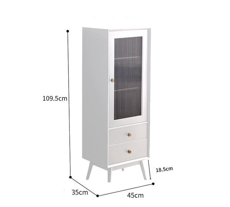ELLEN SWEDEN Scandinavian Glass Display Bookcase - Solid Hardwood Bookshelf for Living Room, Office & Library - Modern Book Storage & Home Decor