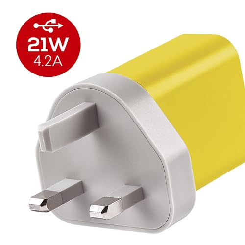 3-Port USB A Wall Charger Fast Charging Block for iPhone, Samsung, Android - Worldwide Travel Adapter for Home, Office, Car & Hotel Use