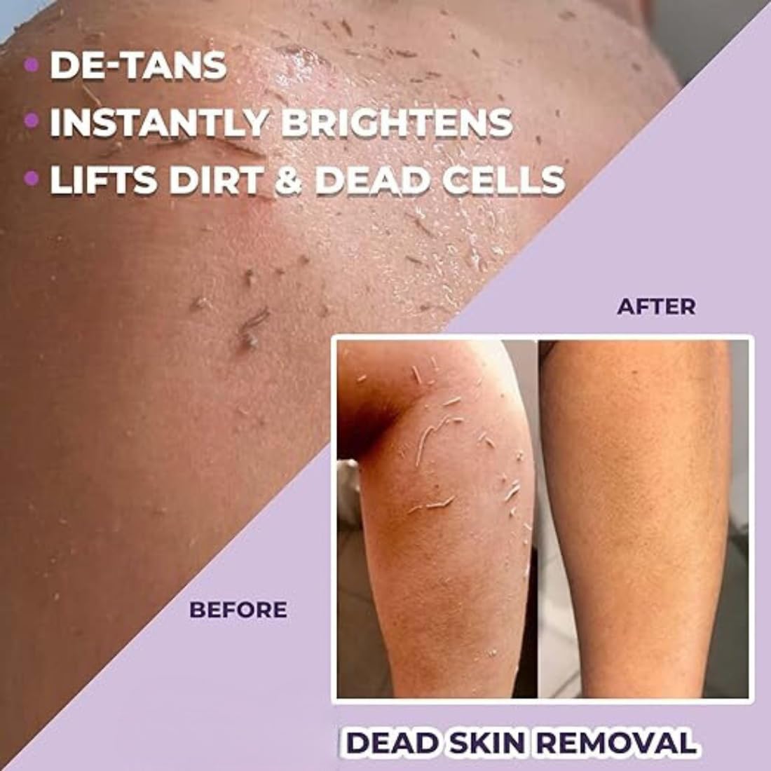POWERFEEL Tanning & Dead Skin Removal Exfoliating Gel - 100ml | Visibly Removes Tan for Smooth & Bright Skin | Gentle Exfoliation for Face & Body | Perfect for Post-Sun Care & Daily Skincare Routine
