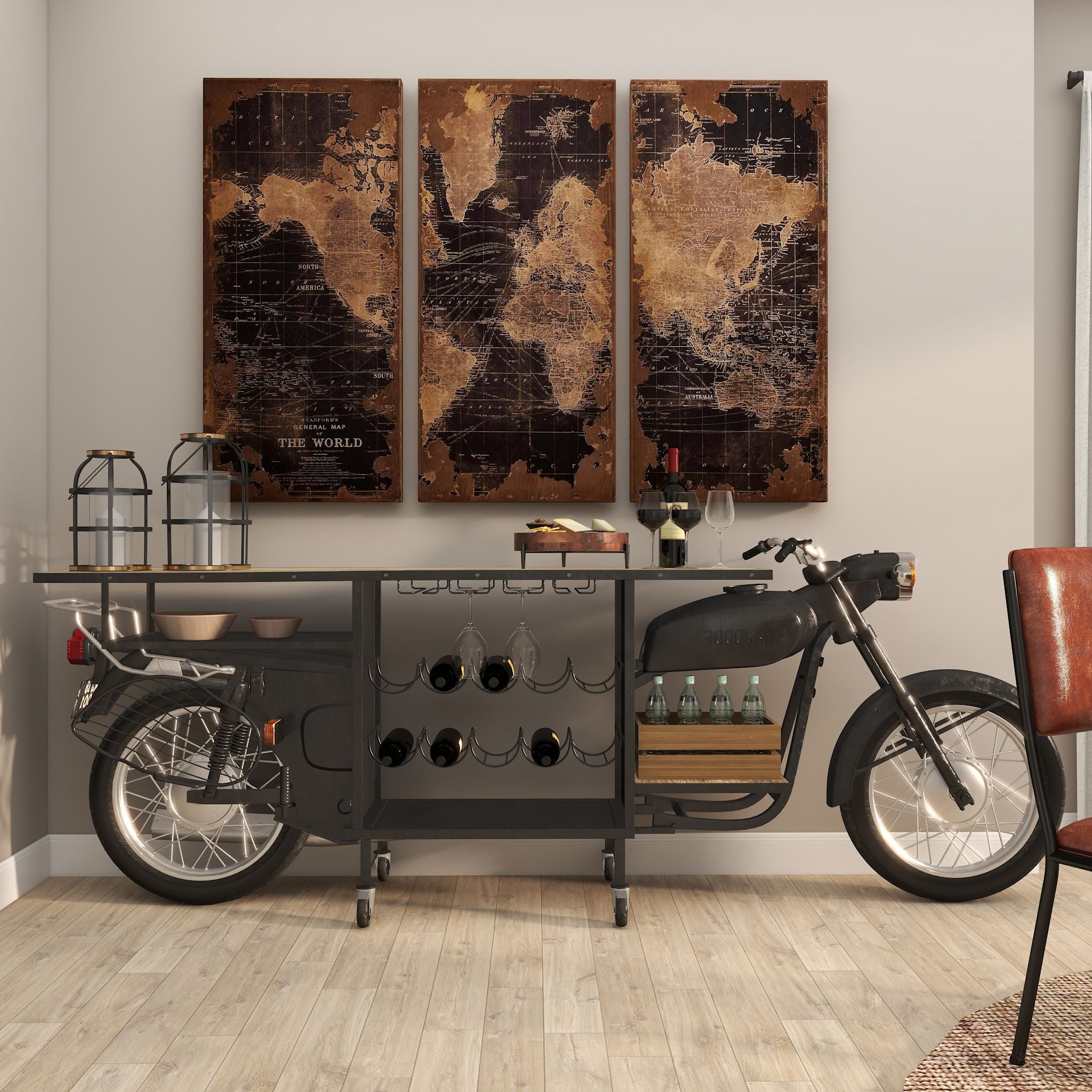 Andres Black Bar Unit - Modern Home Bar Cabinet for Living Room, Kitchen & Dining Room - Perfect for Entertaining & Storage