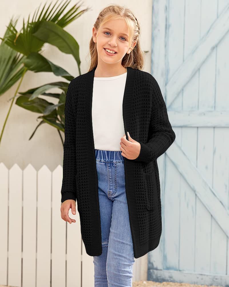 SySea Women's Batwing Long Sleeve Cardigan - Open Front Chunky Knit Sweater Coat with Pockets | Casual Fall Winter Fashion for Office, Date Night & Layering
