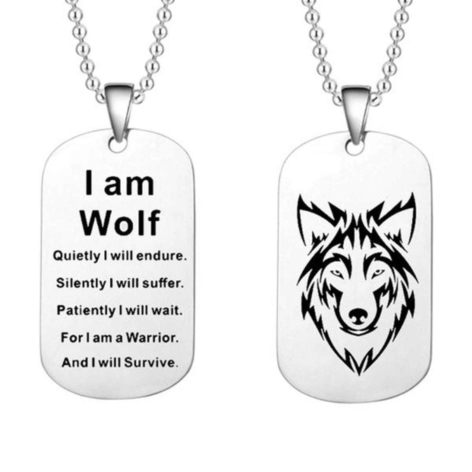 Fashion Wolf Pendant Necklace for Men & Women - Gold Filled Cross Necklace in Silver (One Size) | Perfect for Casual Wear, Gifts & Everyday Jewelry