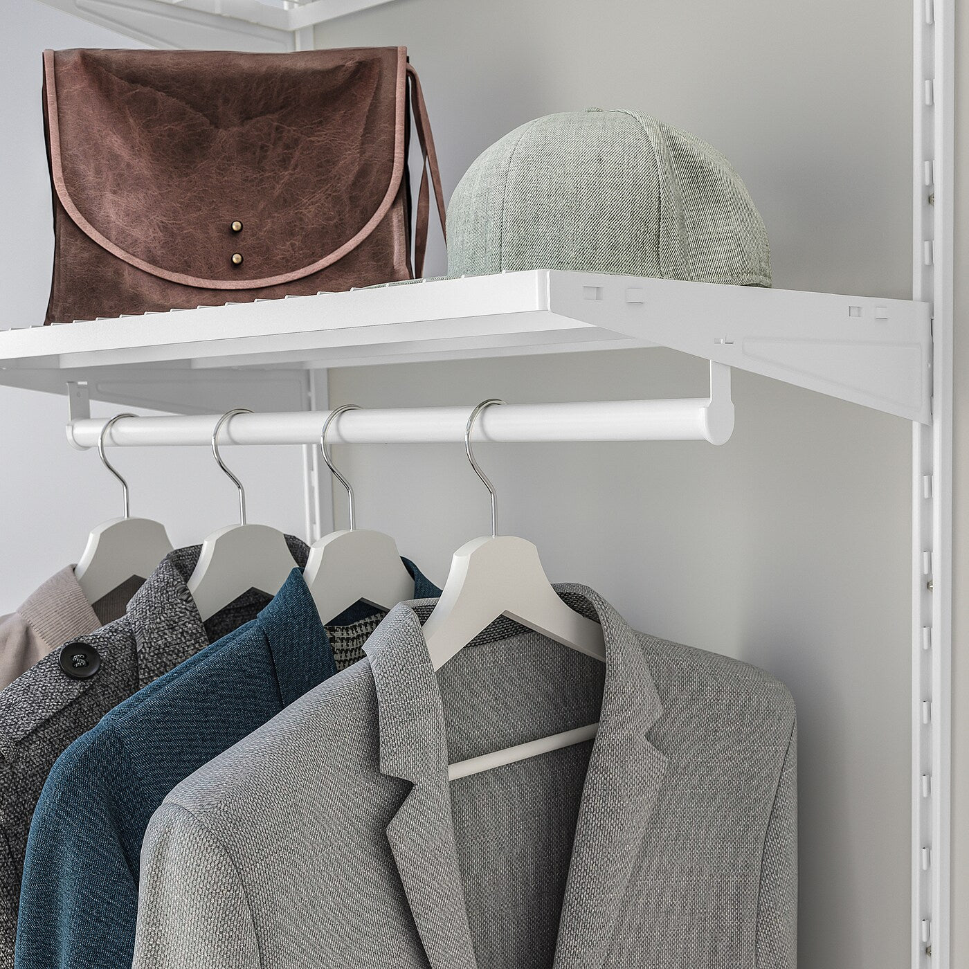 Elfa Basic Wardrobe 1 - 150cm Closet Organizer System with Shelves & Hanging Rod - $544.37 - Perfect for Bedroom, Walk-in Closet & Small Space Organization