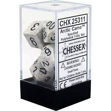 Chessex Polyhedral 7-Dice Set - Speckled Arctic Camo Dice for D&D, RPG, and Tabletop Games | Perfect for Dungeon Masters and Players