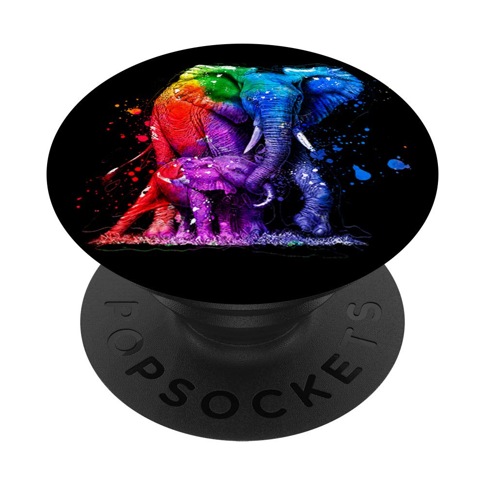 Baby Elephant & Mom Elephant Watercolor PopSockets PopGrip - Swappable Phone Grip for iPhone, Samsung & Tablets - Perfect for Family Love, Mother's Day Gifts & Phone Protection