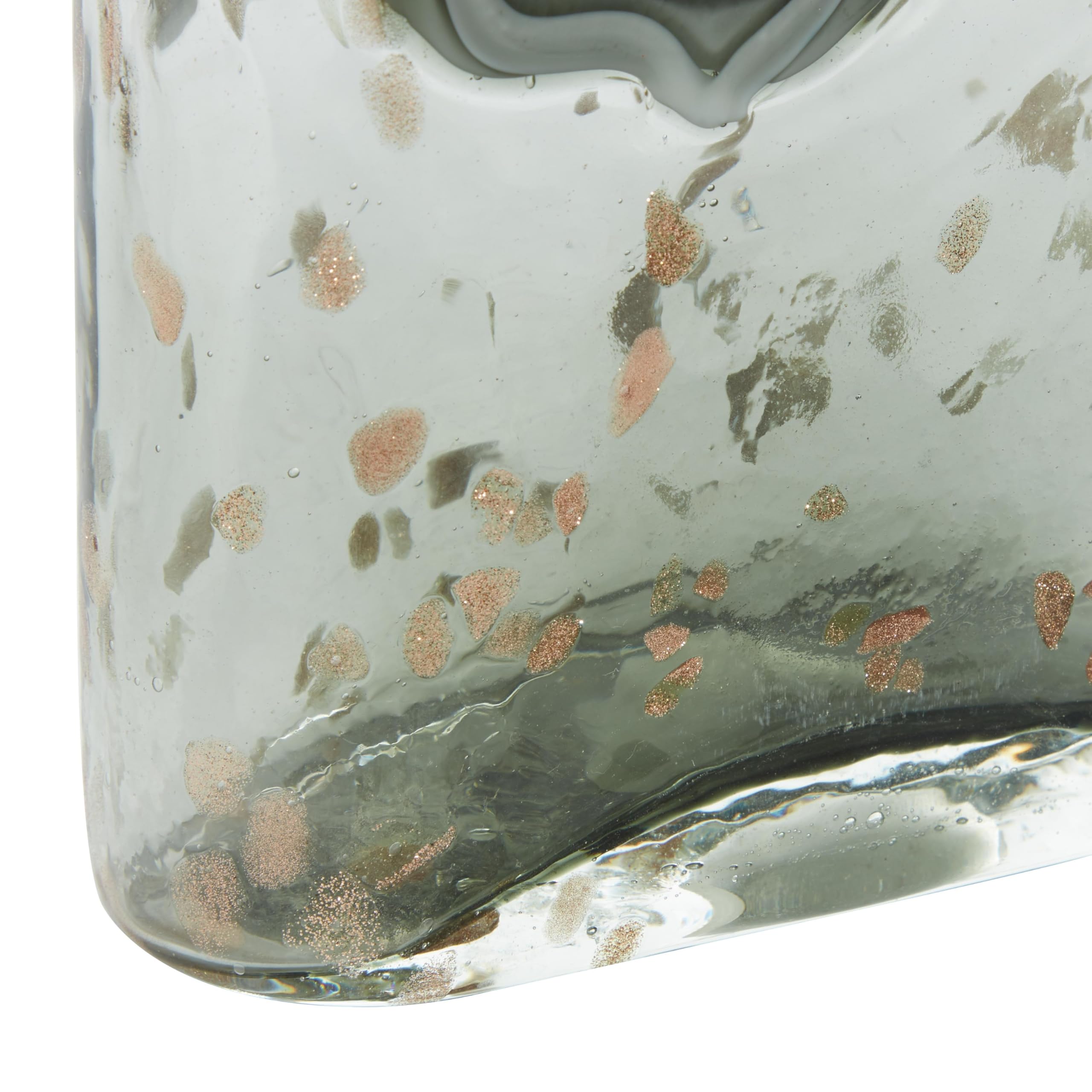 Deco 79 Handmade Glass Vase Set of 2 - Speckled Wave Design Blown Centerpiece Vases for Home Decor (9