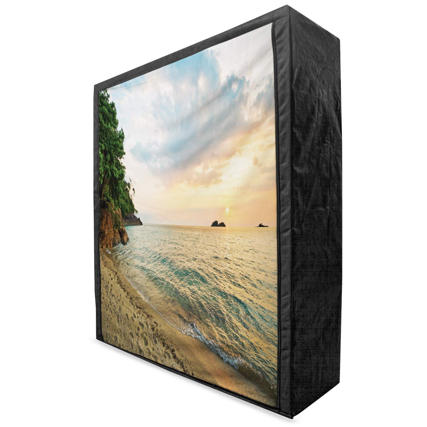 Ambesonne Portable Fabric Wardrobe with Shelves - 59
