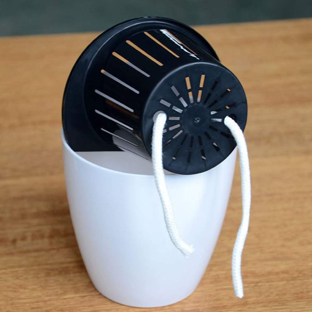 5 Pack Self Watering Flower Pots with Visible Water Level - Indoor/Outdoor Planters for Seedlings, Nursery, Balcony & Window Gardens - White Lazy Plant Pots for Easy Root Care & Watering (Perfect for Home Decor, Office Plants & Gardening Gifts)