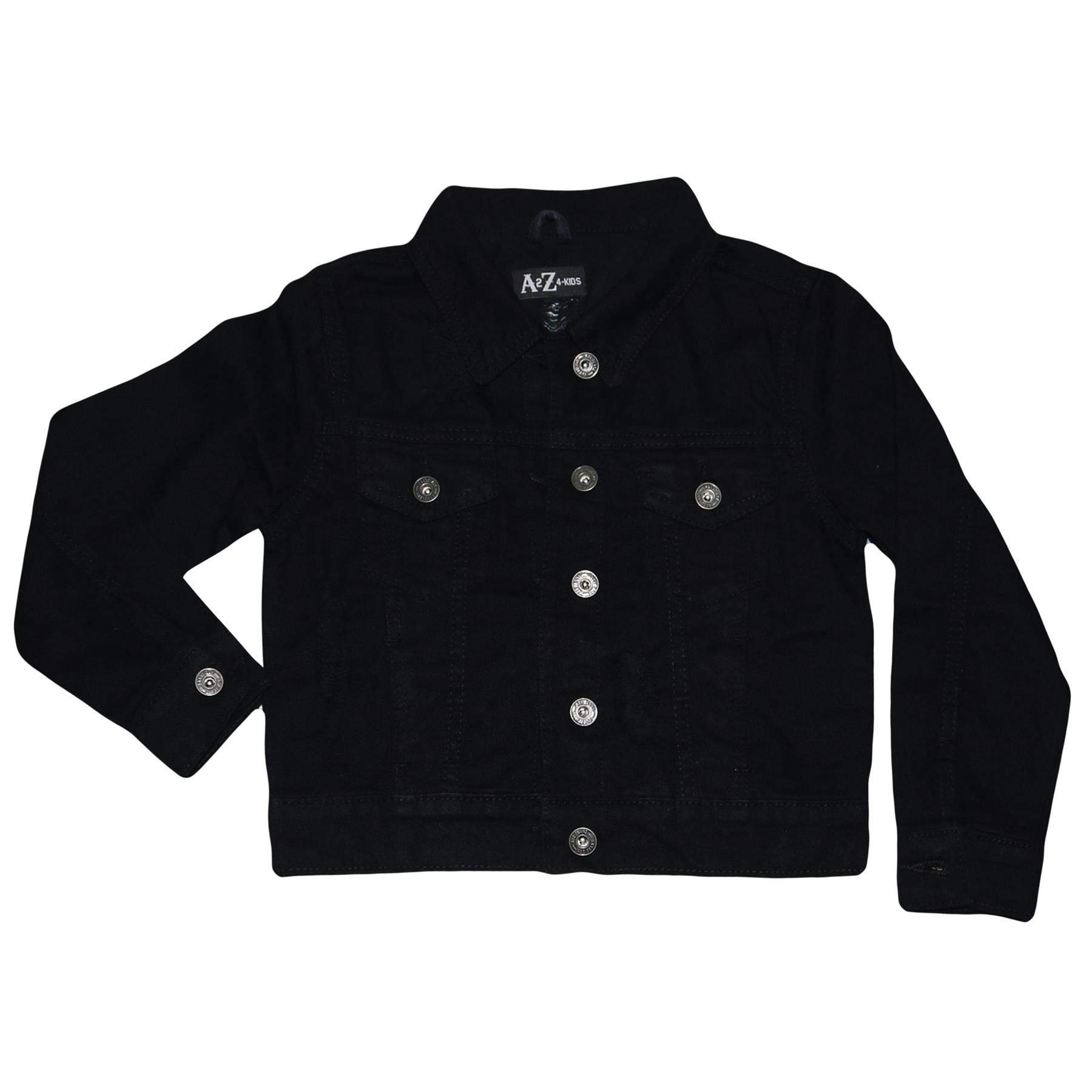 A2Z 4 Kids Girls Ripped Denim Jacket - Designer Coat for Girls JK16 in Jet Black Size 13 | Trendy Outfit for School, Playdates & Casual Wear