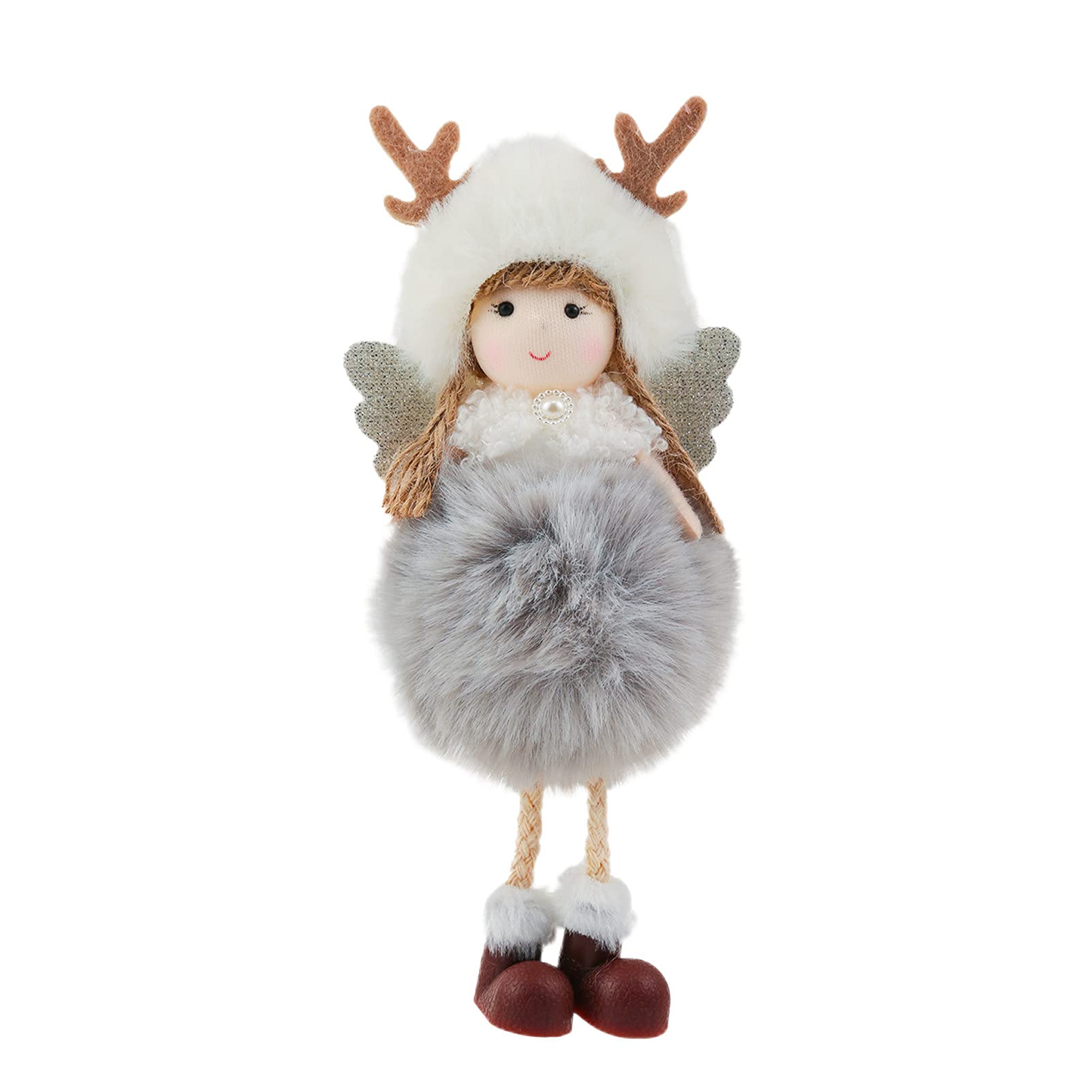 Girl Shape Christmas Tree Ornament with Fluffy Hat - Fabric Angel Pendant for Xmas Party Decorations | Durable Fadeless Holiday Decor for Kids | Perfect for Tree Trimming, Gift Toppers & Festive Home Decor