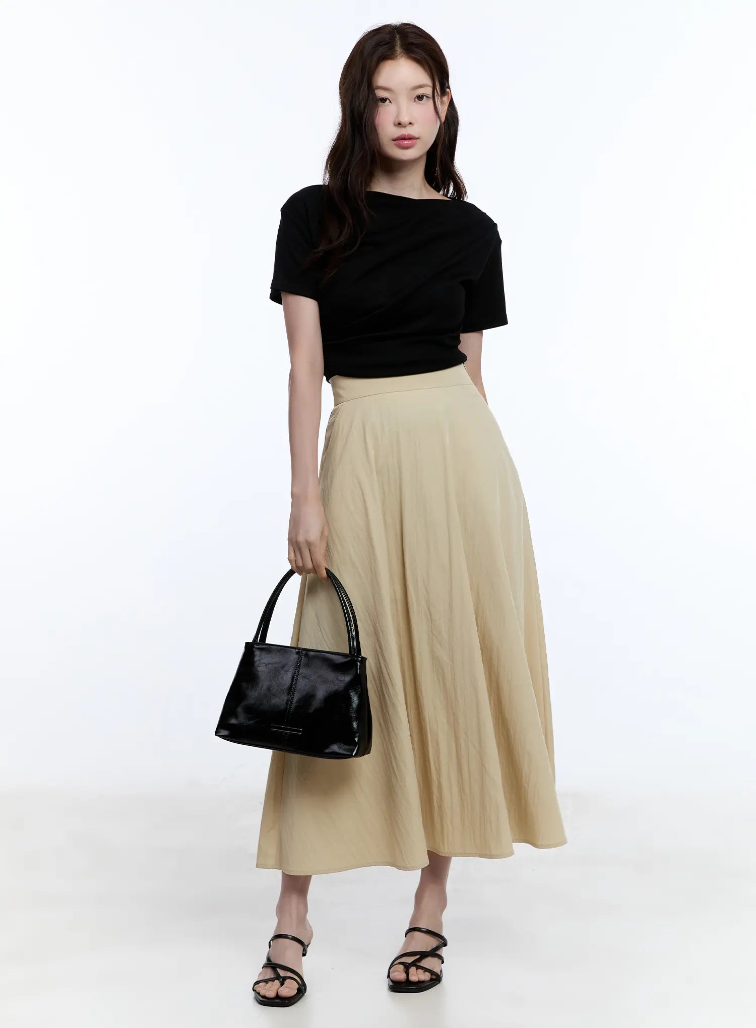 Flared Flowy Midi Skirt for Women - Elegant A-Line Summer Skirt with Side Slits | Perfect for Beach, Vacation & Boho Style Outfits