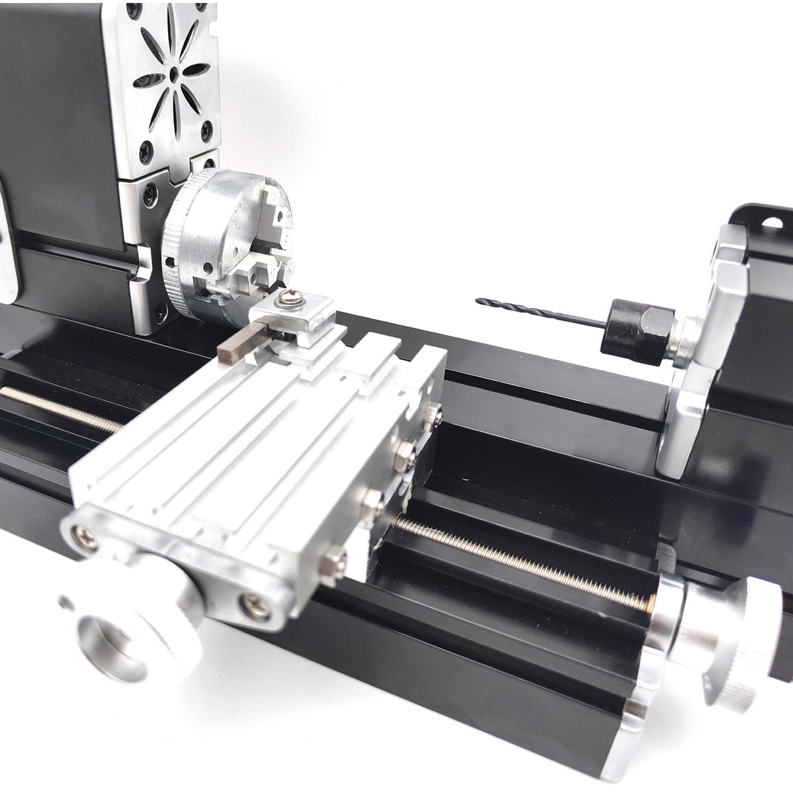 36W 20000RPM All-Metal Mini Lathe Machine with Drill Bits - Precision Hobby Woodworking & Metal Crafting Tool for DIY Projects, Model Making, and Educational Workshops