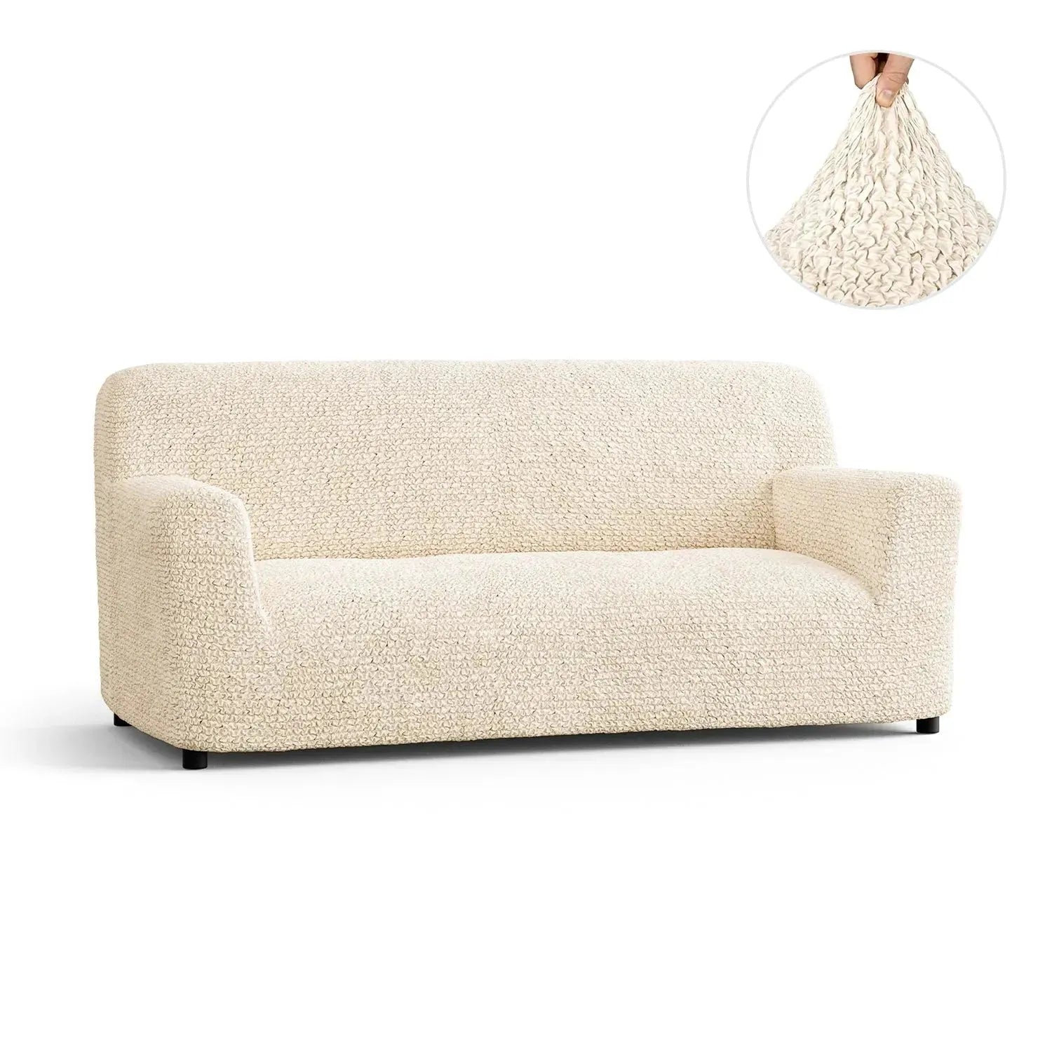 3 Seater Sofa Slipcover - Microfiber Fabric Stretch Couch Cover for Living Room, Home Decor & Furniture Protection