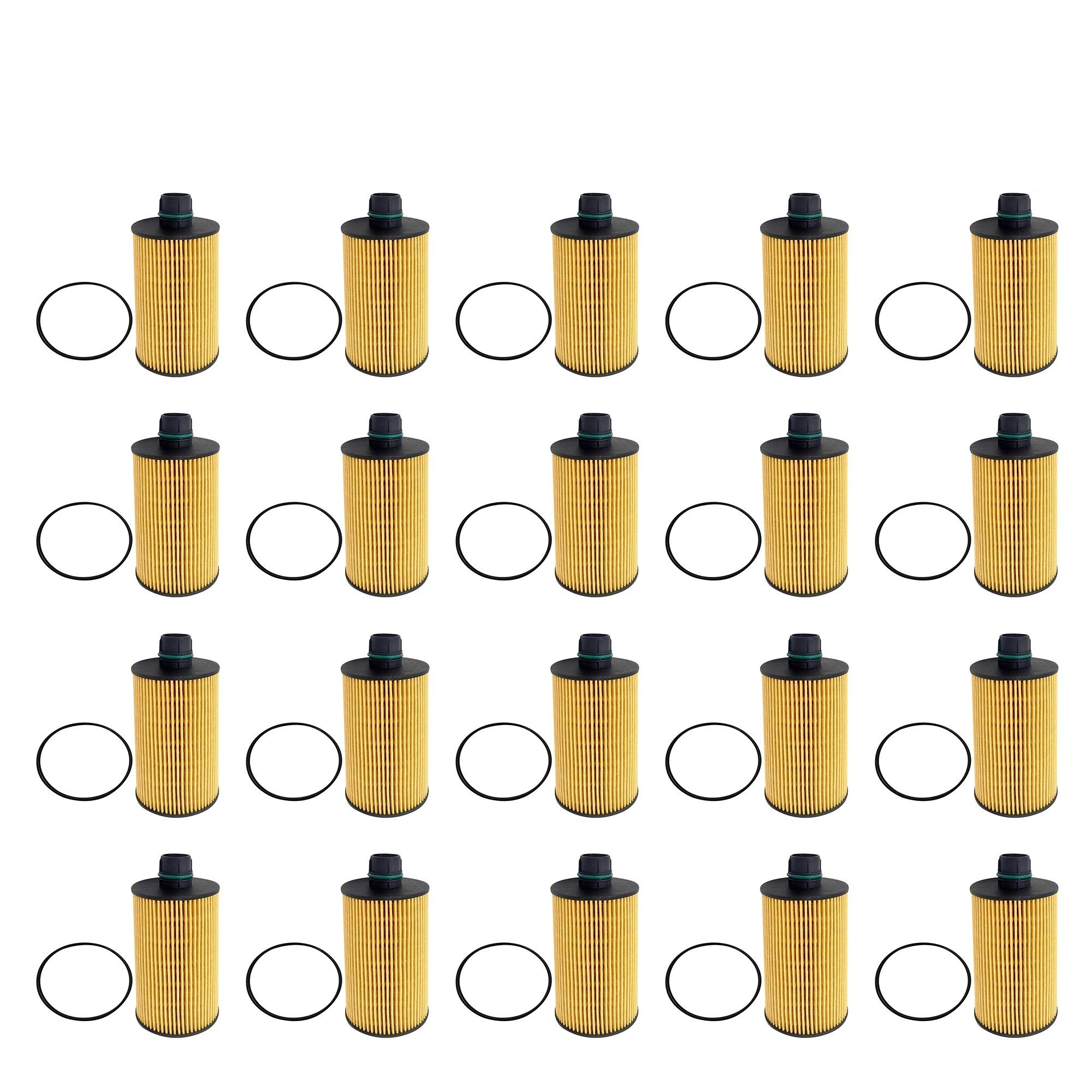 20 Pcs Oil Filters Compatible with 2014-2019 Jeep Grand Cherokee & 2014-2018 Ram 1500 (Part# 68229402AA) - High Performance Engine Protection for Smooth Driving & Off-Road Adventures