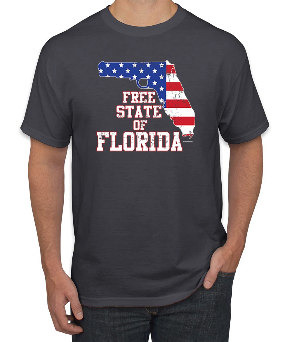Wild Bobby American Flag & Florida Map Graphic T-Shirt - Patriotic Men's Tee for 4th of July, Veterans Day & Outdoor Activities