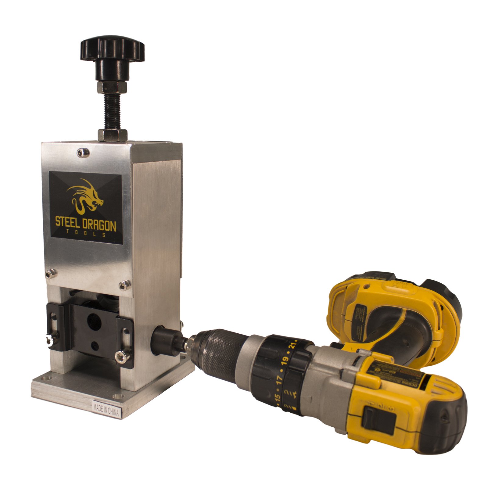Steel Dragon Tools WRA15 Manual & Drill-Powered Wire Stripping Machine - Copper Wire Stripper for Scrap Recycling | Perfect for DIY, Electrical Work & Metal Recycling Projects