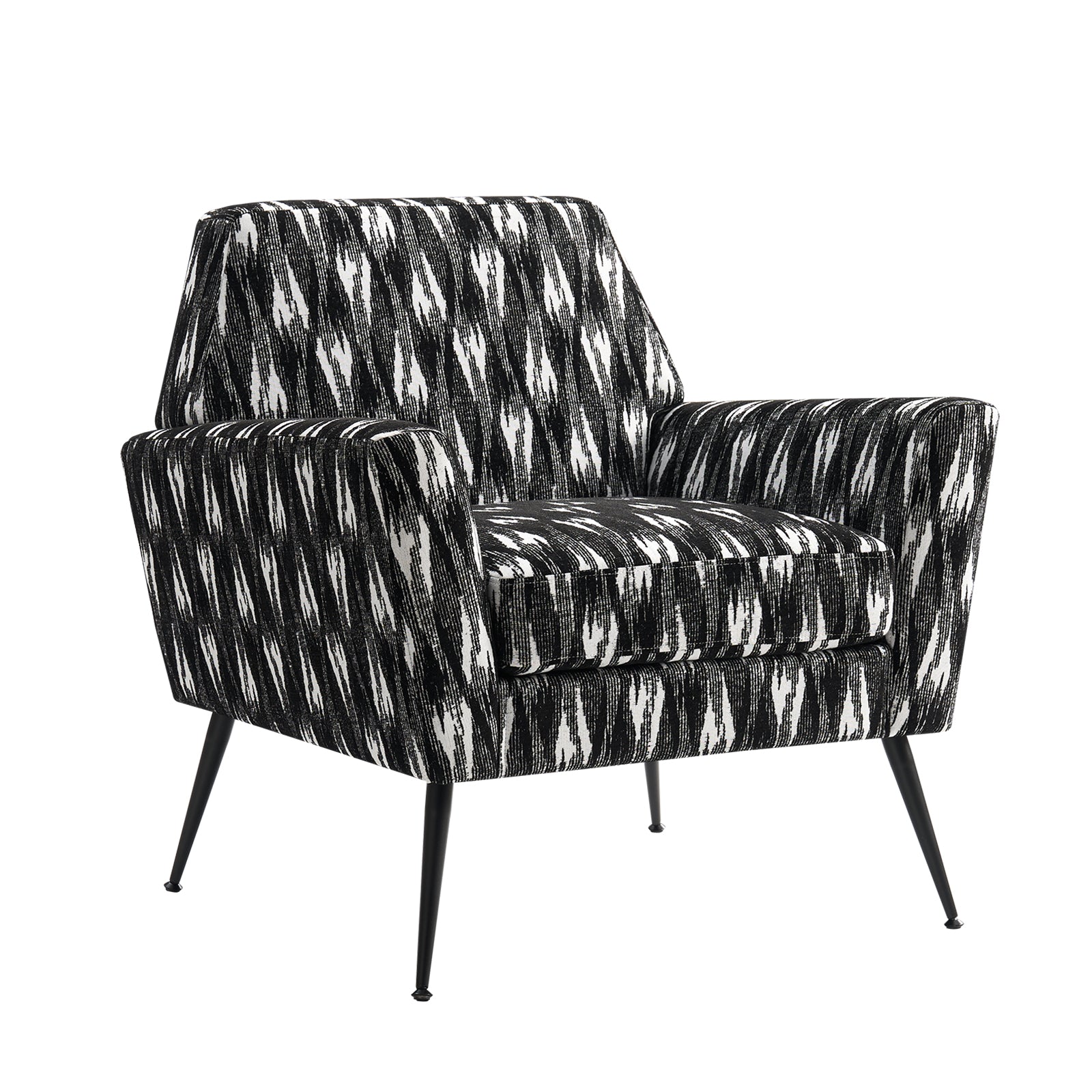 Modern Tony Geometric Pattern Armchair with Square Arms - Stylish Accent Chair for Living Room, Bedroom, or Office - Perfect for Small Spaces and Contemporary Decor