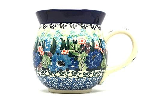 Authentic Polish Pottery Coffee Mug - 15oz Handcrafted Bubble Design - Unikat Signature U4572 - Perfect for Home, Office & Gift Giving