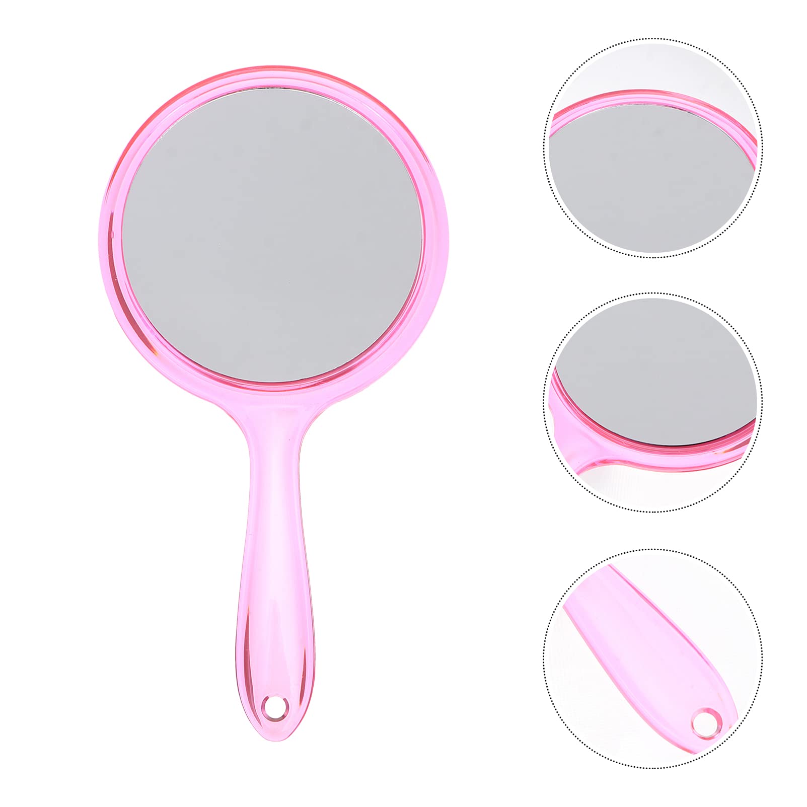 OSALADI Large Handheld Mirror with Handle - 2 Pack Pink Vanity Mirror for Makeup, Barber & Cosmetic Use - Portable Travel & Home Decor Mirror