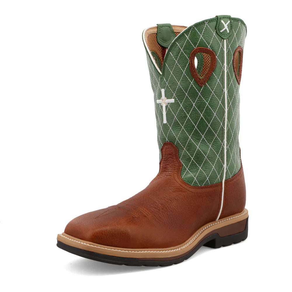 Men's 12 Western Work Boots - Durable Leather Cowboy Boots for Ranch Work & Outdoor Activities | Perfect for Rodeo, Farming & Country Style