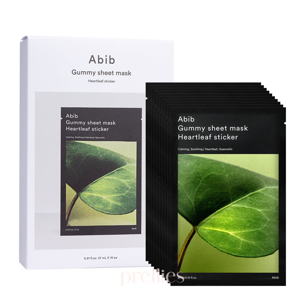 Abib Heartleaf Gummy Sheet Mask - 10 Sheet/Box, Soothing & Hydrating Face Mask for Sensitive Skin - Perfect for Daily Skincare & Relaxation at Home