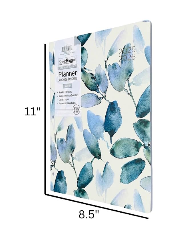PlanAhead 2025-2026 Monthly Planner for Home & Office - 2 Year Calendar from January 2025 to December 2026, 8.5