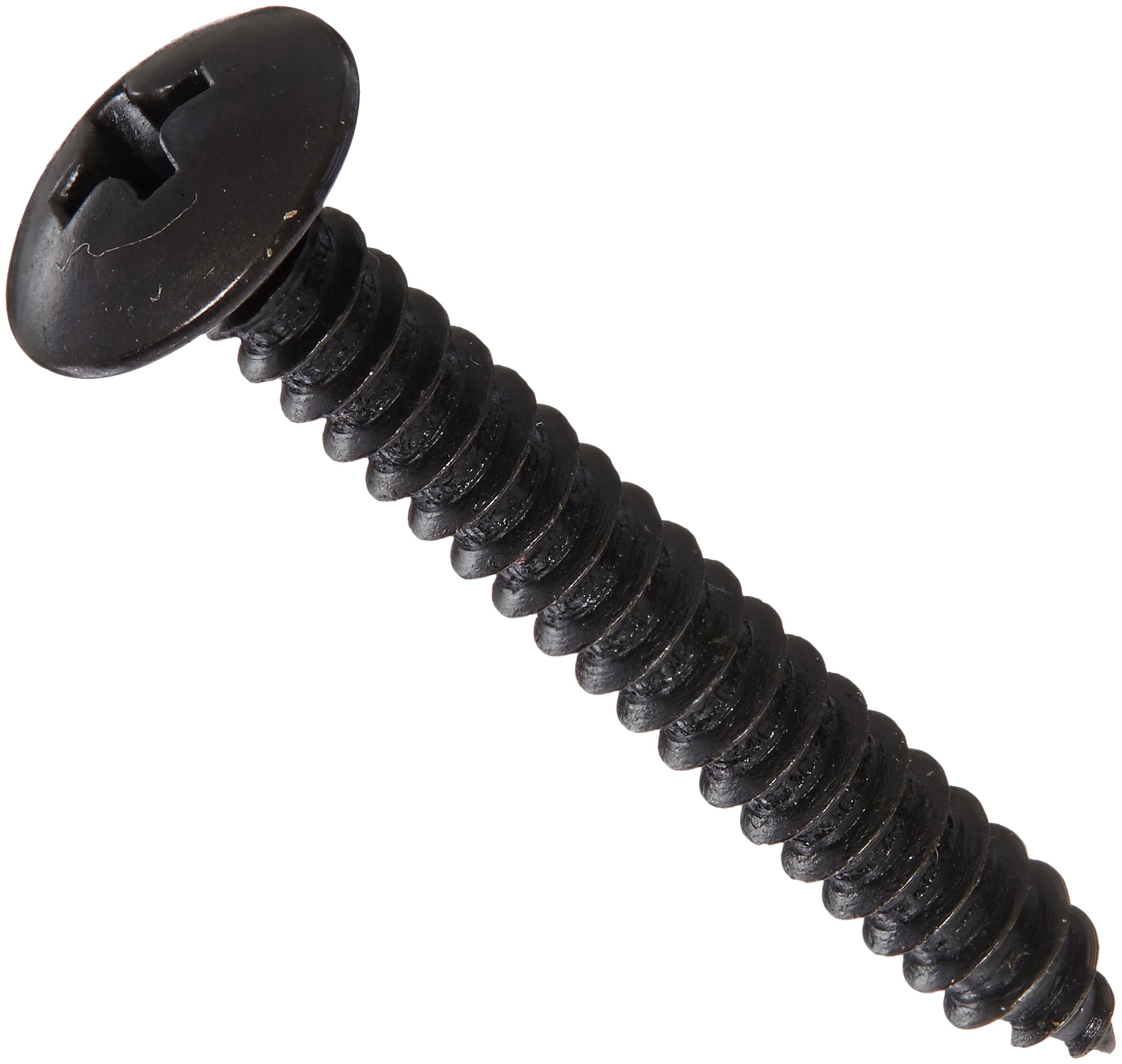 #8-18 Steel Sheet Metal Screws - Black Oxide Truss Head (100 Pack) for DIY & Metalworking