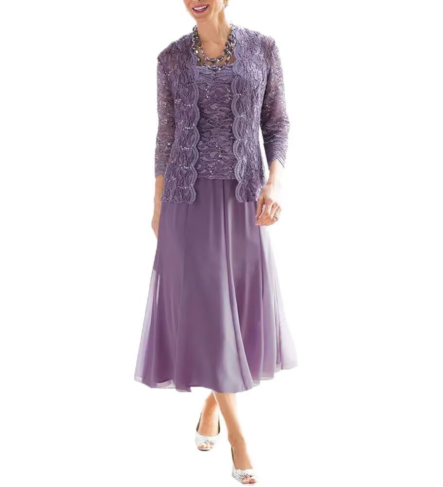 Elegant Mother of The Bride Dresses with Jacket - Women's Formal Evening Gown for Wedding Guest - Perfect for Church Ceremonies, Receptions & Special Occasions
