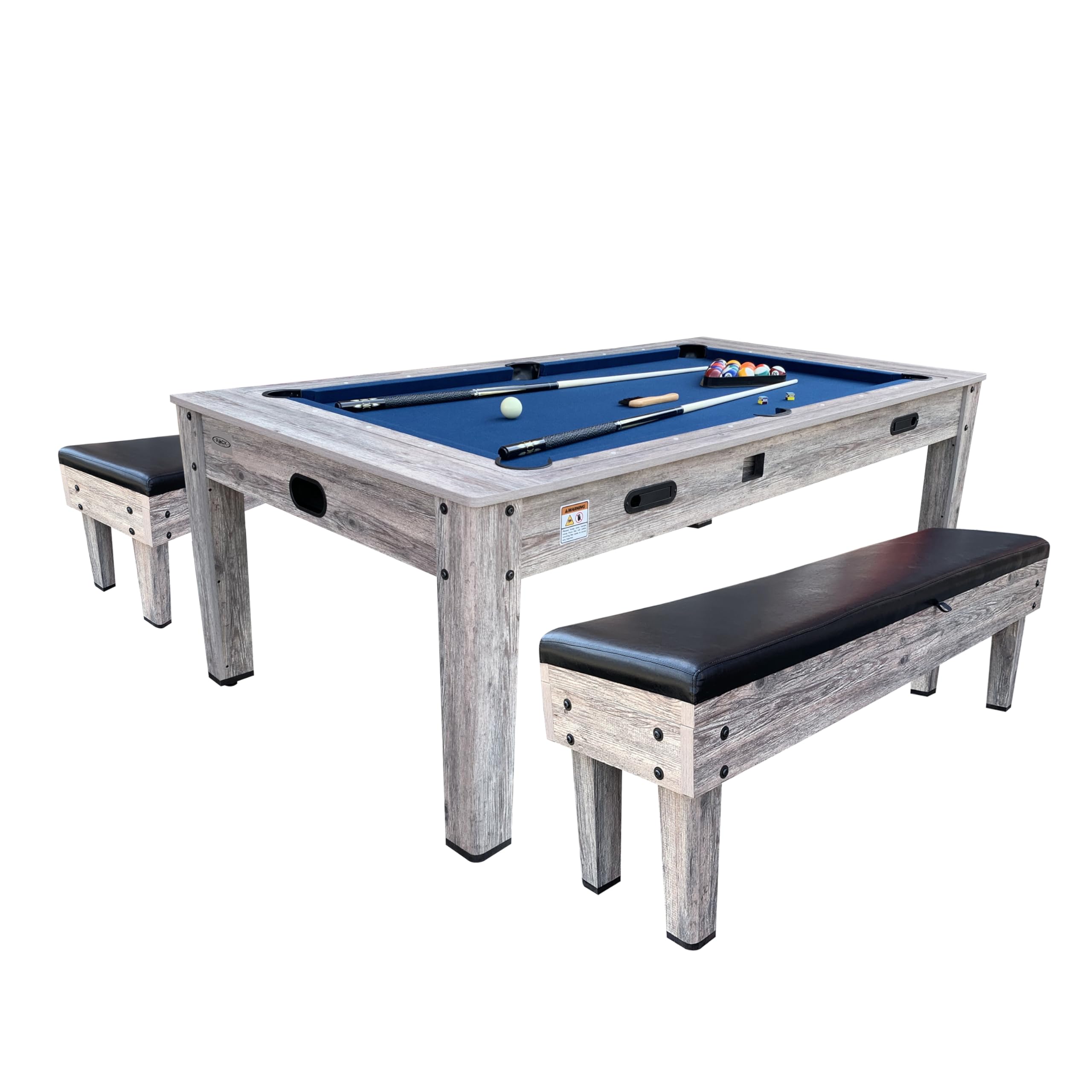 RACK Luxor 7.5-Foot 4-in-1 Multi-Game Swivel Billiard/Pool Table for Home, Game Room, and Entertainment Spaces