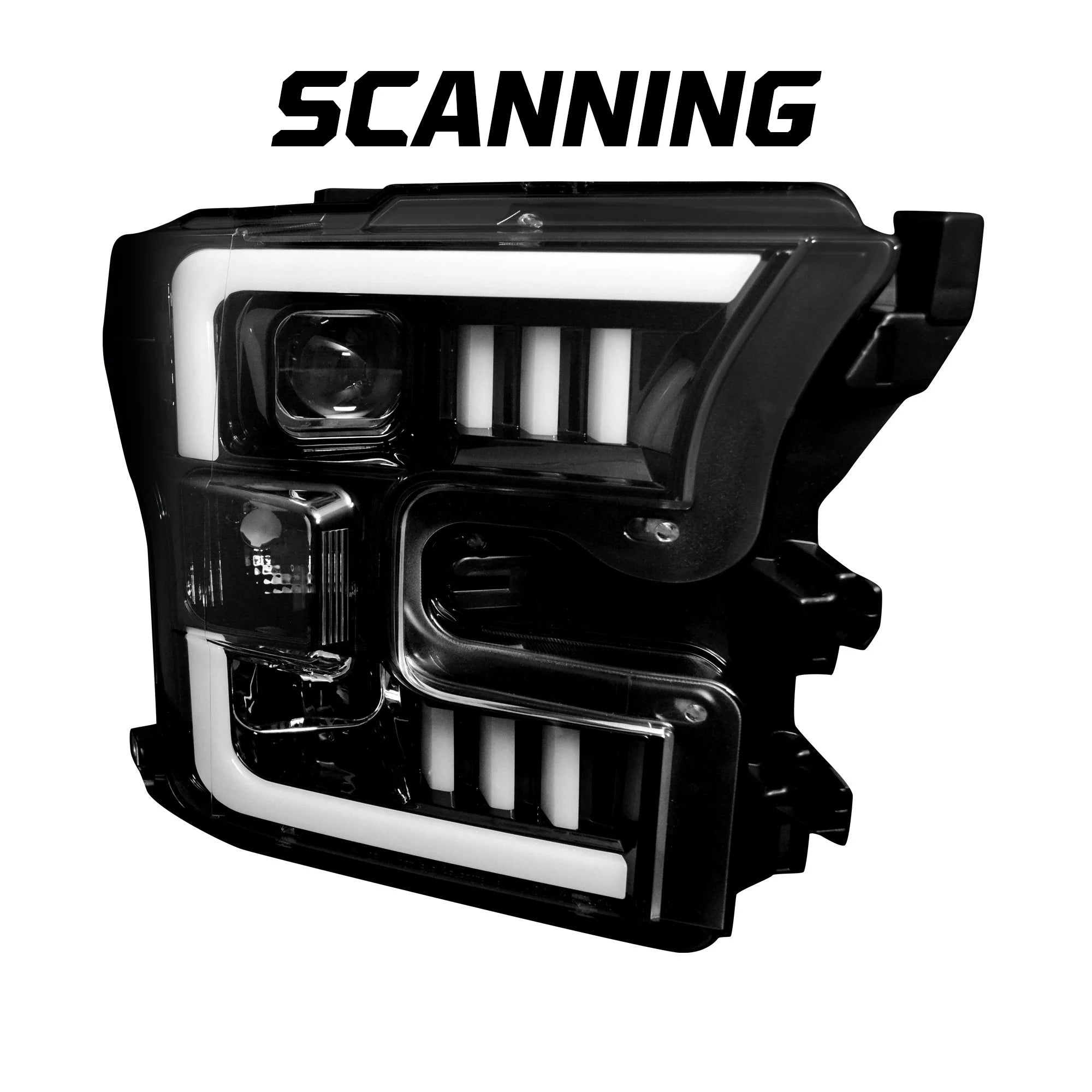 Ford F150 2015-2017 LED Projector Headlights with OLED DRL & Turn Signals - Smoked/Black Lens - Upgrade Your Truck Lighting for Night Driving & Off-Road Adventures
