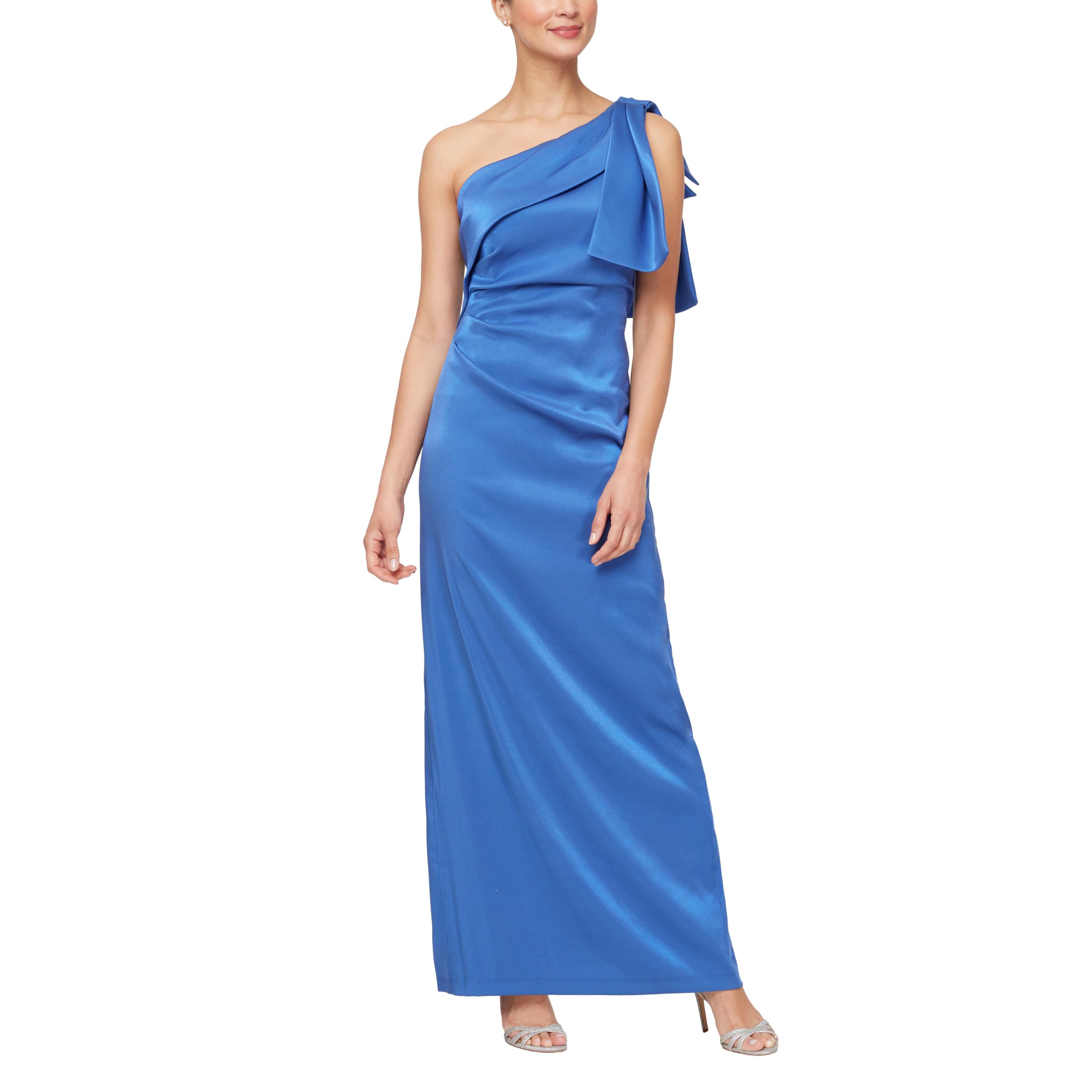 Alex Evenings Women's Long Cold Shoulder Dress for Wedding Guest, Prom & Formal Events - Petite & Regular Sizes - Elegant Evening Gown for Cocktail Parties, Galas & Special Occasions