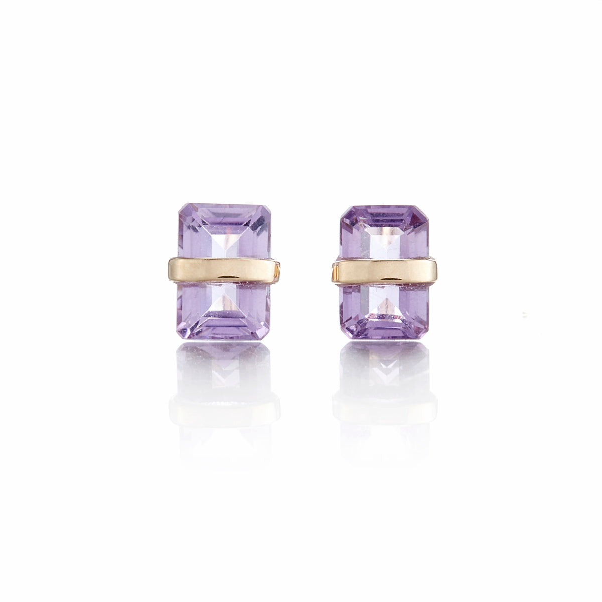 Bezel Wrapped Amethyst Stud Earrings - Elegant Purple Gemstone Jewelry for Women | Perfect for Weddings, Parties & Everyday Wear