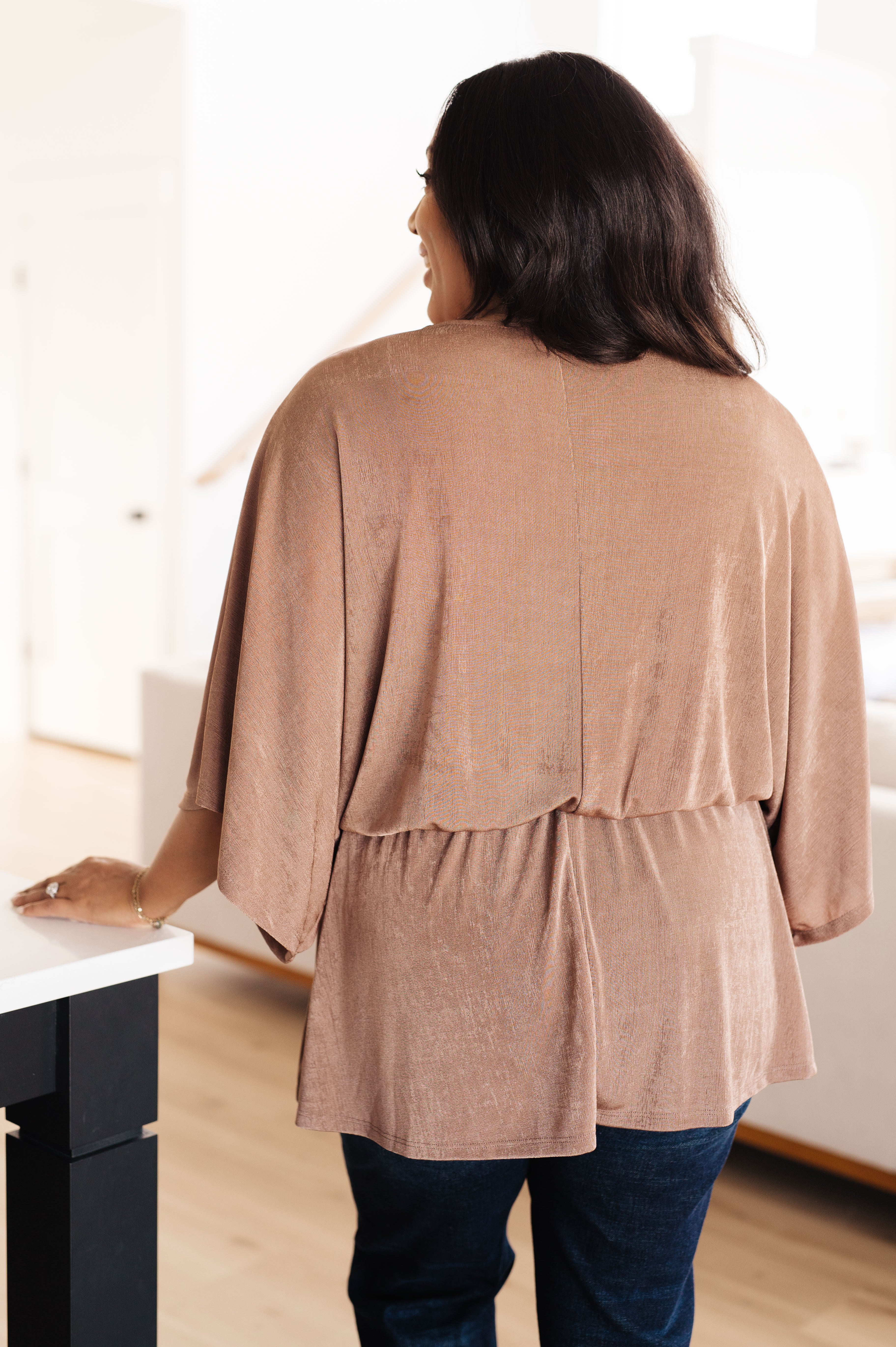 Elegant V-Neck Blouse for Women - Flowy Draped Tops for Office, Party & Date Night | Chic & Comfortable Ladies Fashion Top
