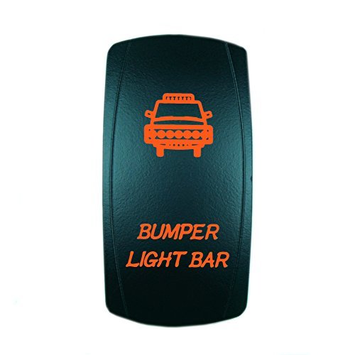STVMotorsports Orange LED Rocker Switch with Laser Backlit - 20A 12V On/Off Bumper Light for Off-Road Trucks, Boats & Marine Applications
