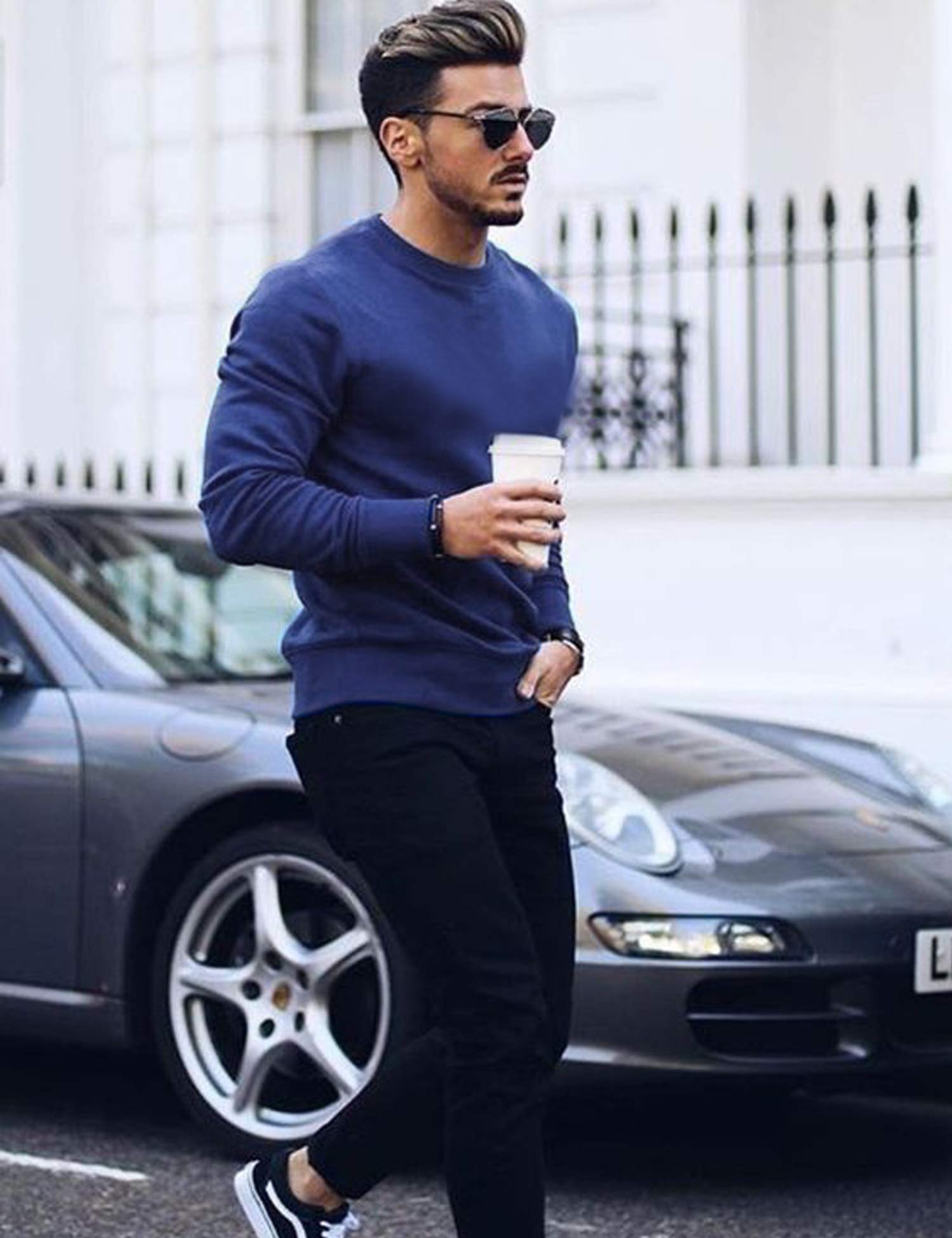 COOFANDY Men's Slim Fit Lightweight Knit Crew Neck Sweater - Casual & Dressy Pullover Sweatshirt for Office, Date Night & Fall Layering