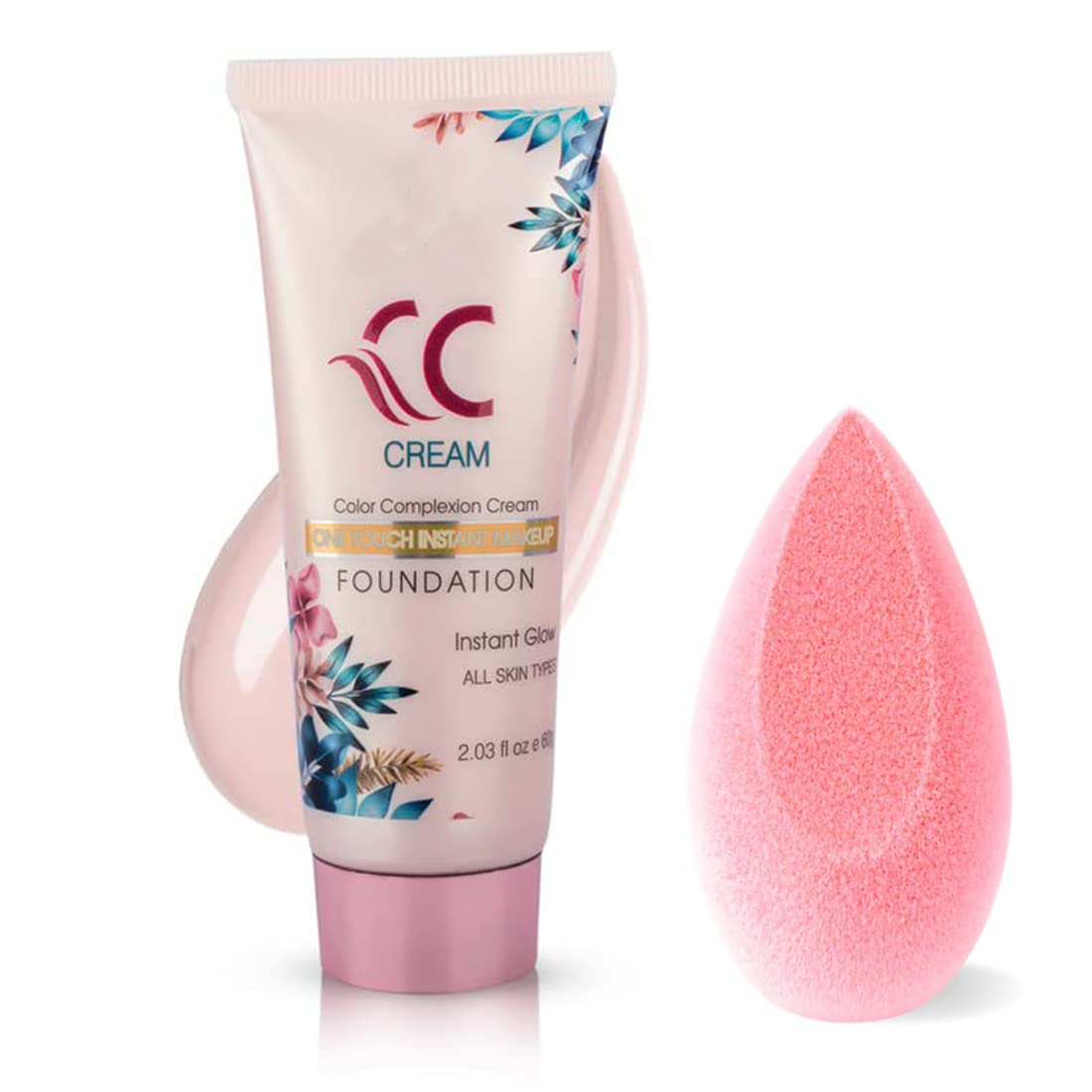 Adbeni CC Cream & Sponge Blender - Instant Makeup for Flawless Skin