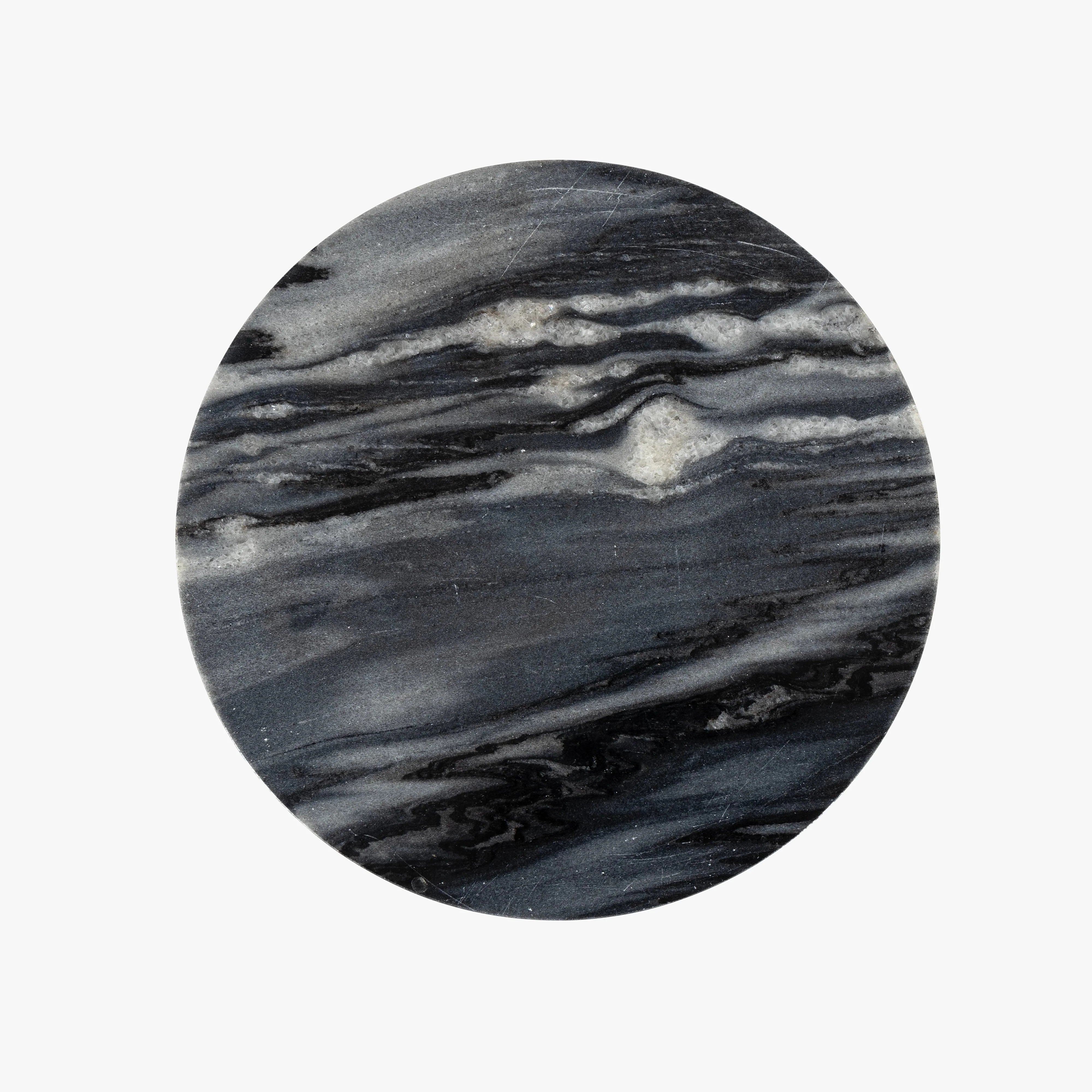 Francesca Black Marble Drink Table - Elegant Side Table for Living Room, Bedroom, or Patio Decor