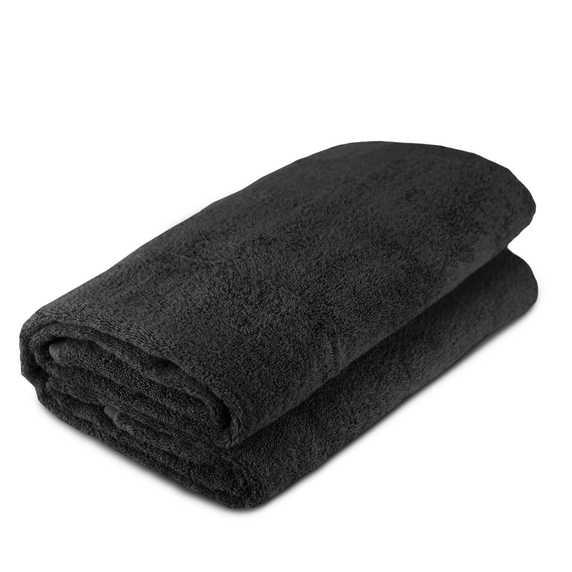 Premium Turkish Cotton Oversized Bath Towel - Luxury Hotel & Spa Quality, Ultra Soft & Absorbent, Set of 1 (Black) - Perfect for Bath, Beach & Gym Use