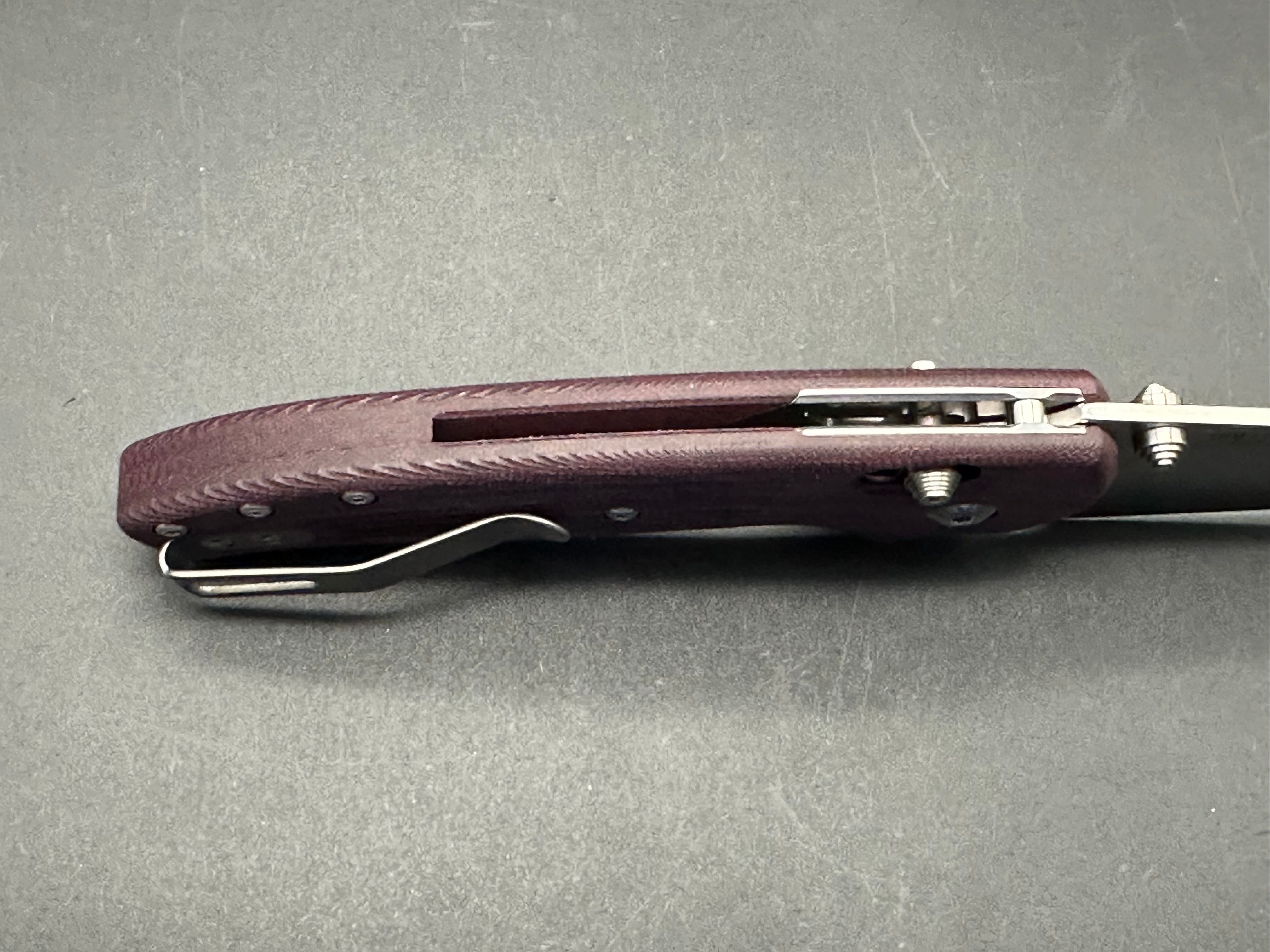 TRM Shadow Folding Knife - Concord Grape Micarta Handle, 20CV Steel Blade | EDC, Outdoor, Camping, Hunting Gear